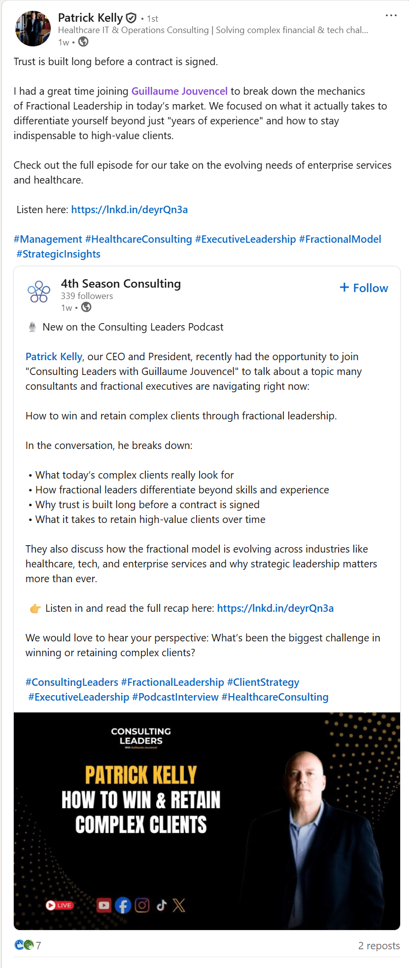 Patrick Kelly on Consulting Leaders