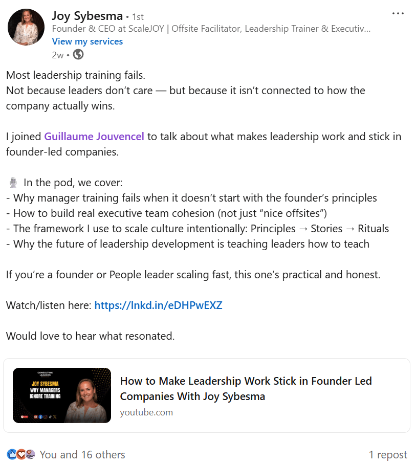 Joy Sybesma on Consulting Leaders
