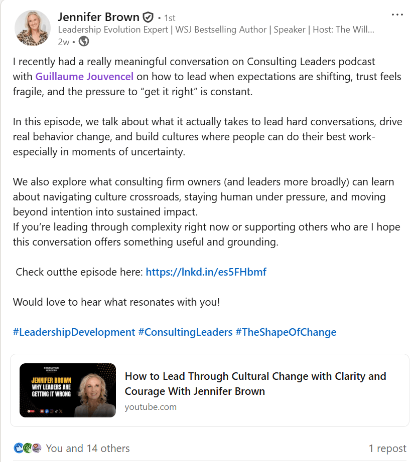 Jennifer Brown on Consulting Leaders