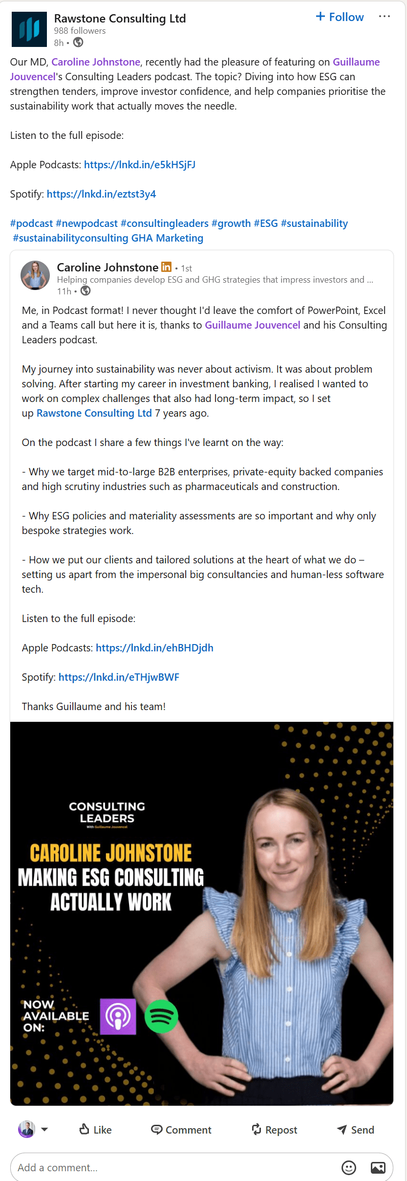 Rawstone Consulting Ltd on Consulting Leaders