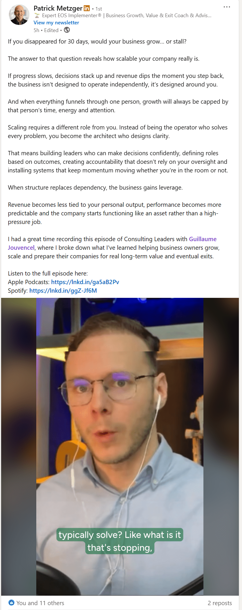 Patrick Metzger on Consulting Leaders