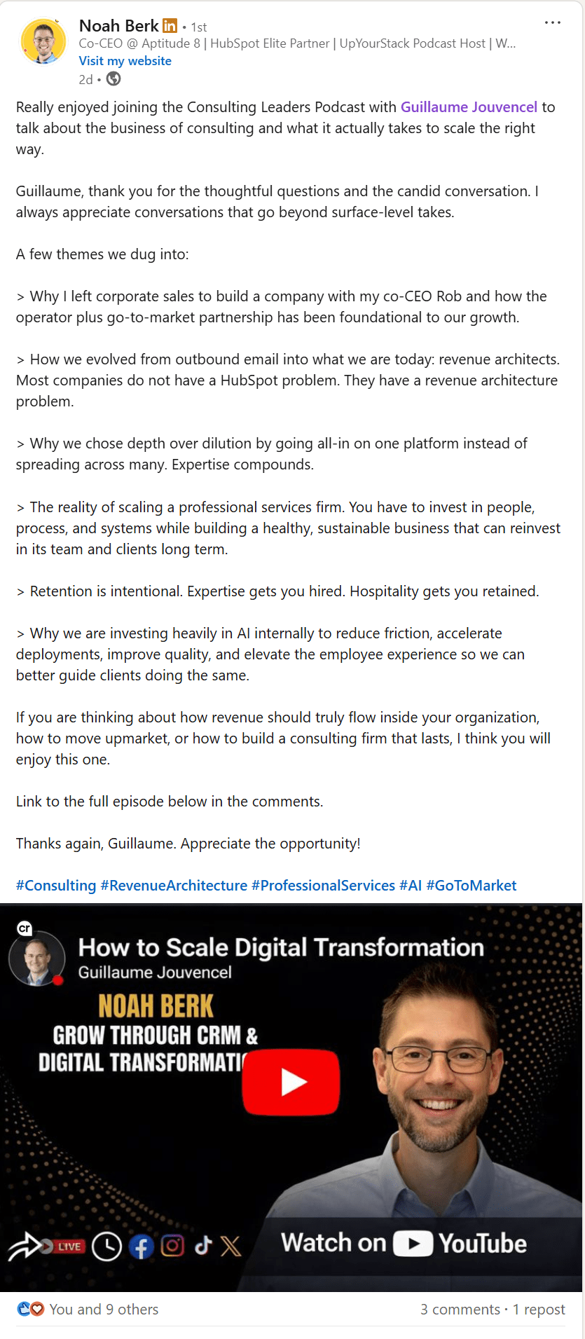 Noah Berk on Consulting Leaders