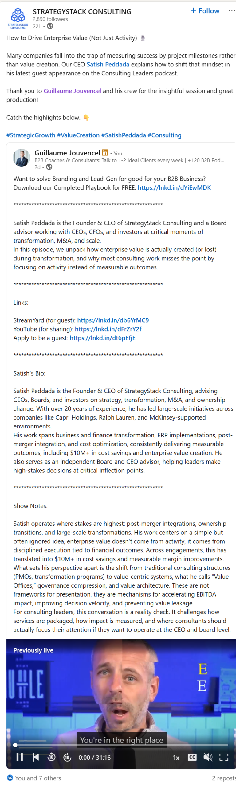 Strategystack Consulting on Consulting Leaders