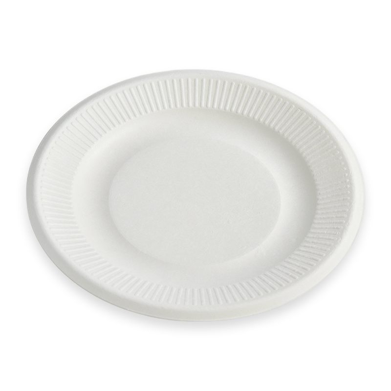 8" Rippled Edge Sugarcane Fibre Plate