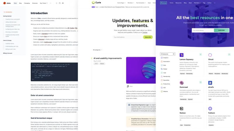 Docs Ghost Themes - 8K Minimal Illustrations for Desktop