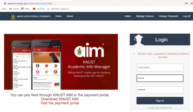 KNUST Online Course Registration Procedures