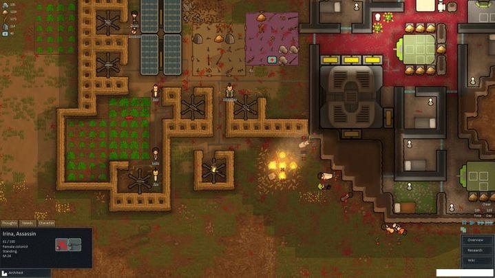 A damaged base shortly after a bandit raid.