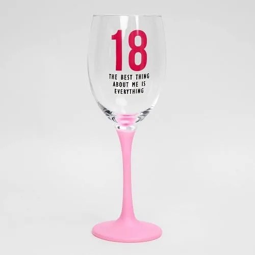 Oh Happy Days 18th Wine Glass