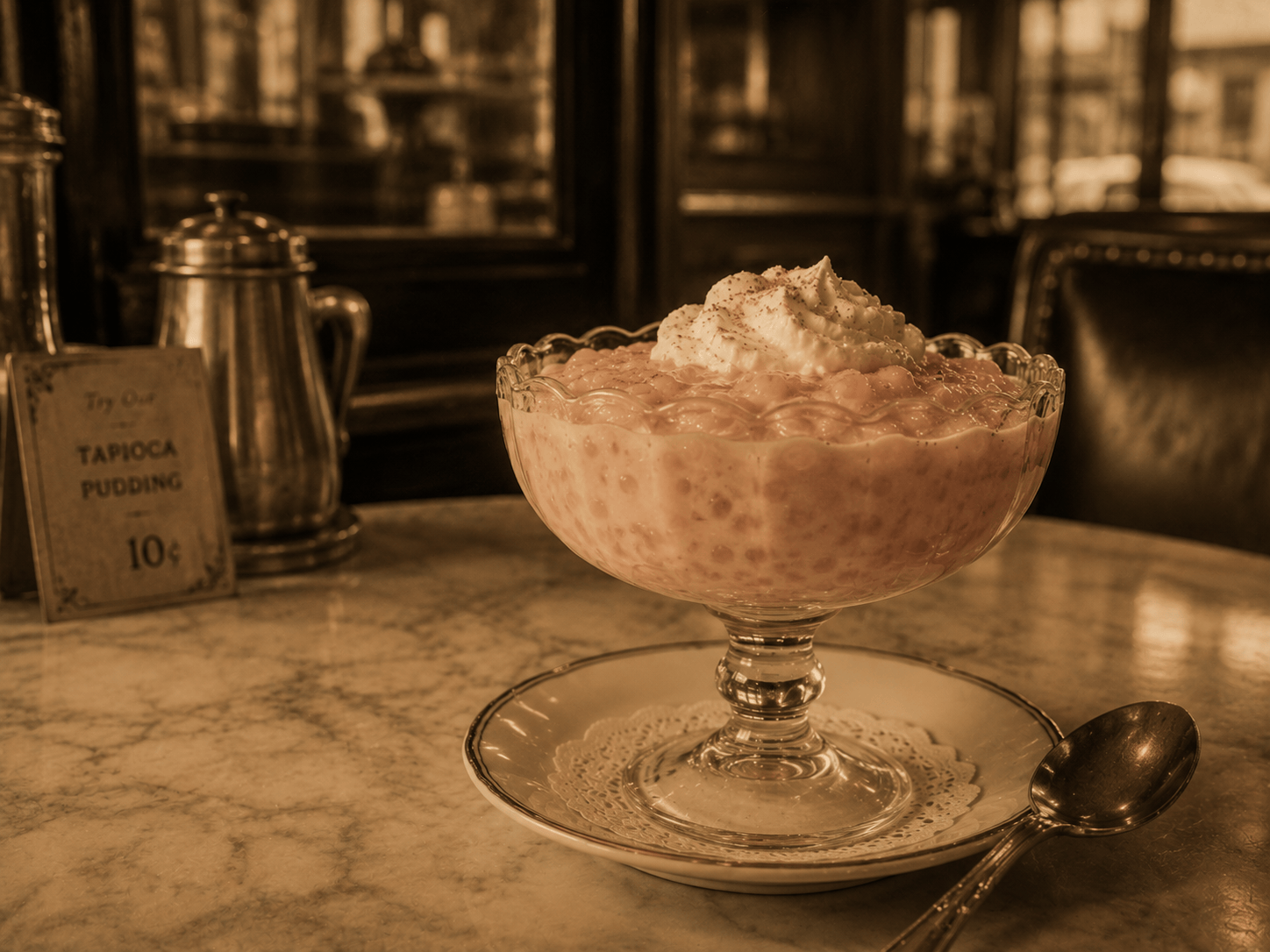 Old-fashioned pink tapioca pudding