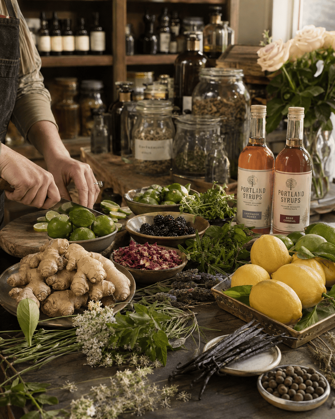 Citrus and botanical preparation inspired by Portland Syrups