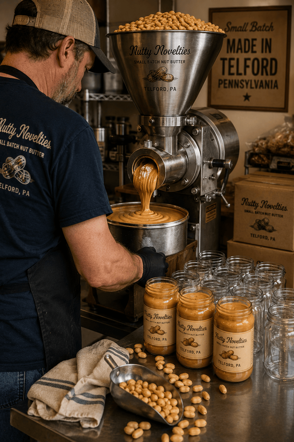 Small-batch nut butter workshop in Pennsylvania