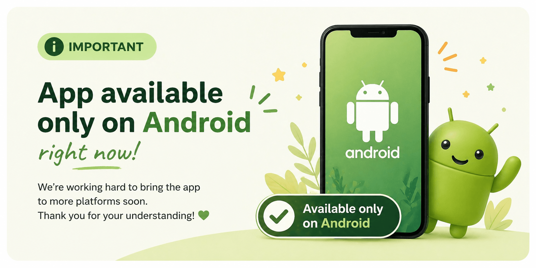 App only available for android