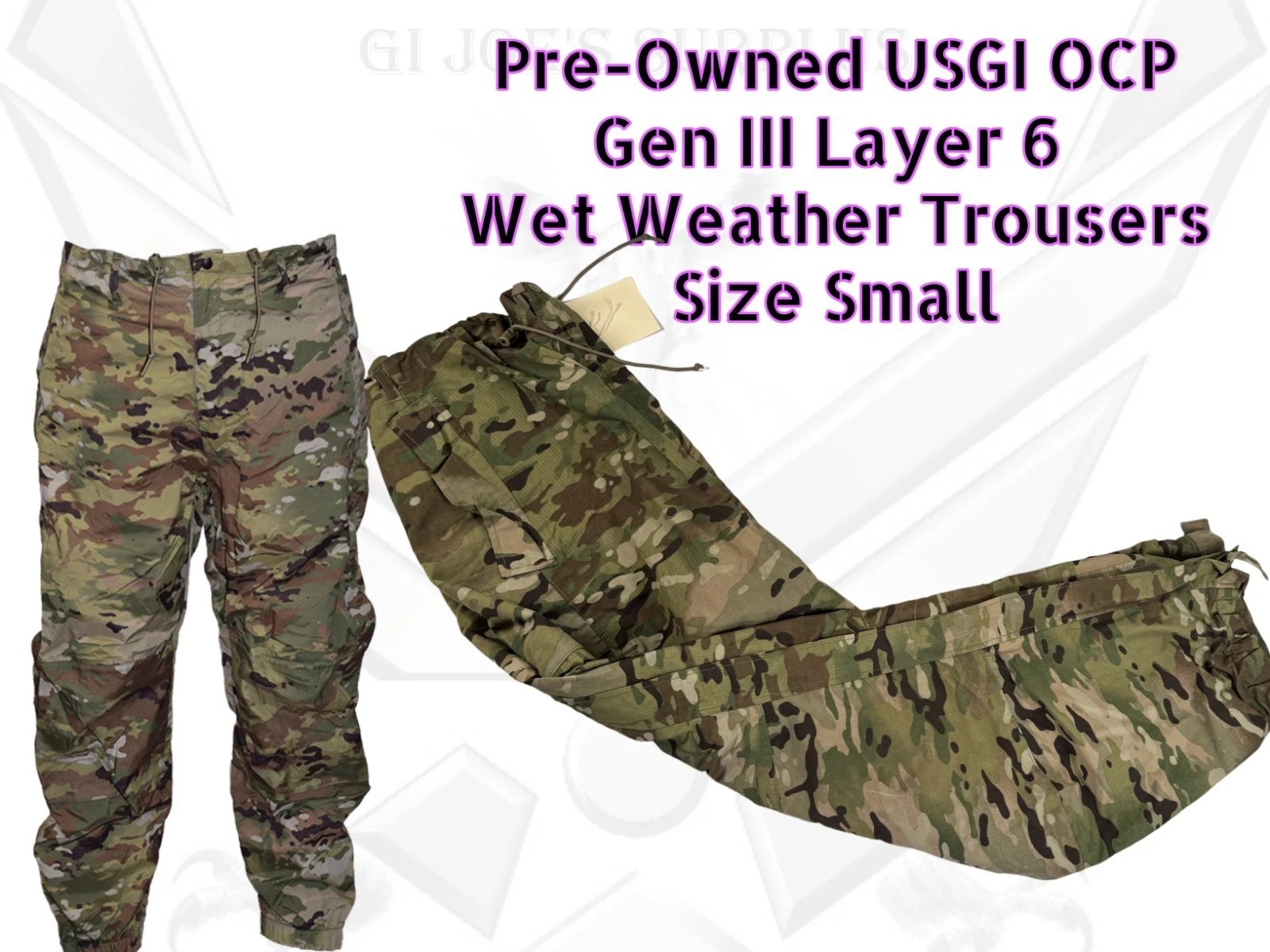 OCP Multicam Wet Weather Trousers Military Size Small HTD