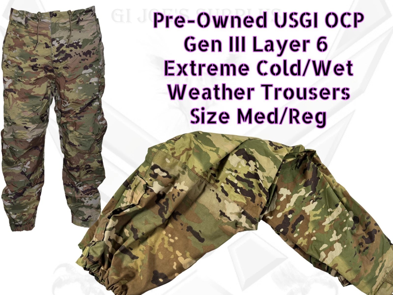 OCP Multicam Extreme Cold/Wet Weather Trousers Military Size Medium Regular HSD2