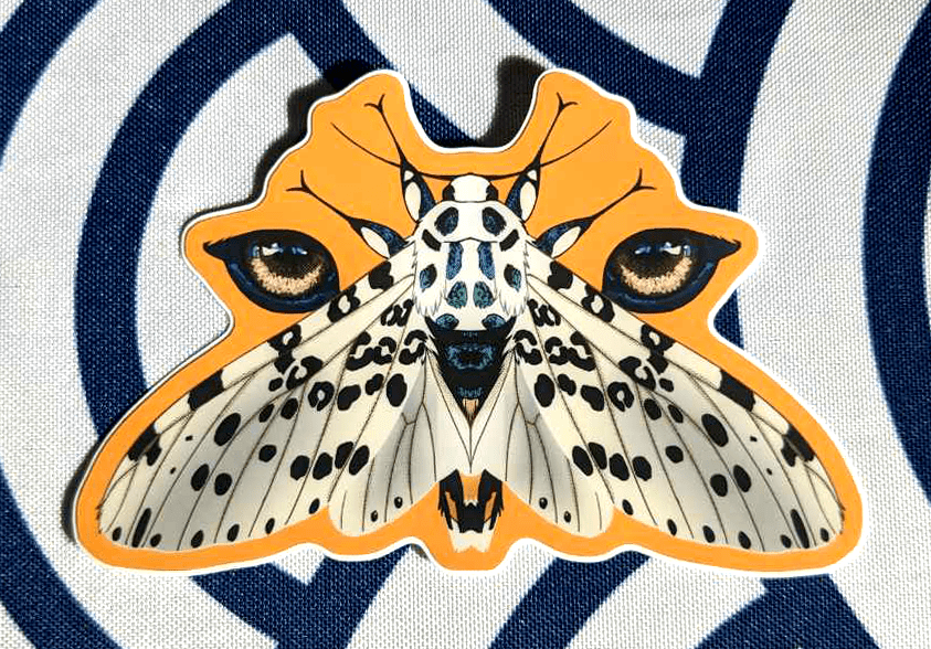 Leopard Moth  Vinyl Sticker