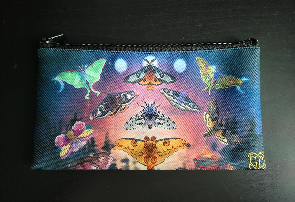Moth Eclipse Zipper Bag