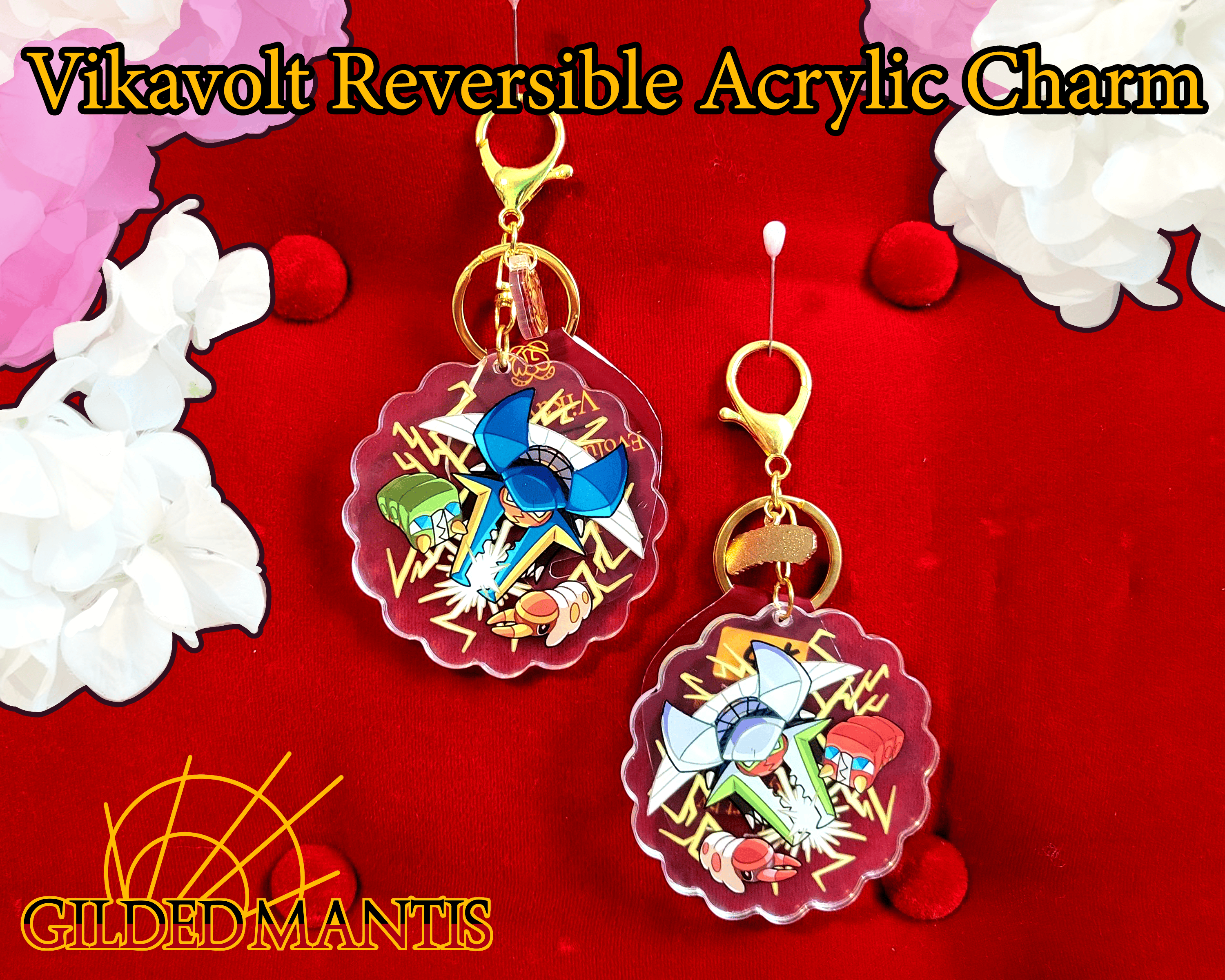 Grubbin Charjabug & Vikavolt Acrylic Charm