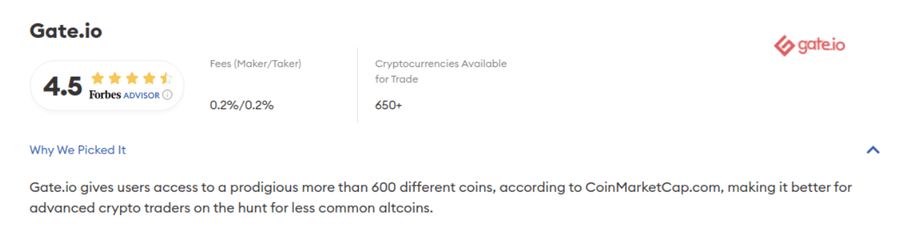 Usa exchange volume dominance is currently at 2% compared to the rest of the globe — a decrease over the last 24 hours. Gate Io Ranked At Best Crypto Exchanges By Forbes Advisors Gate Io Coincarp