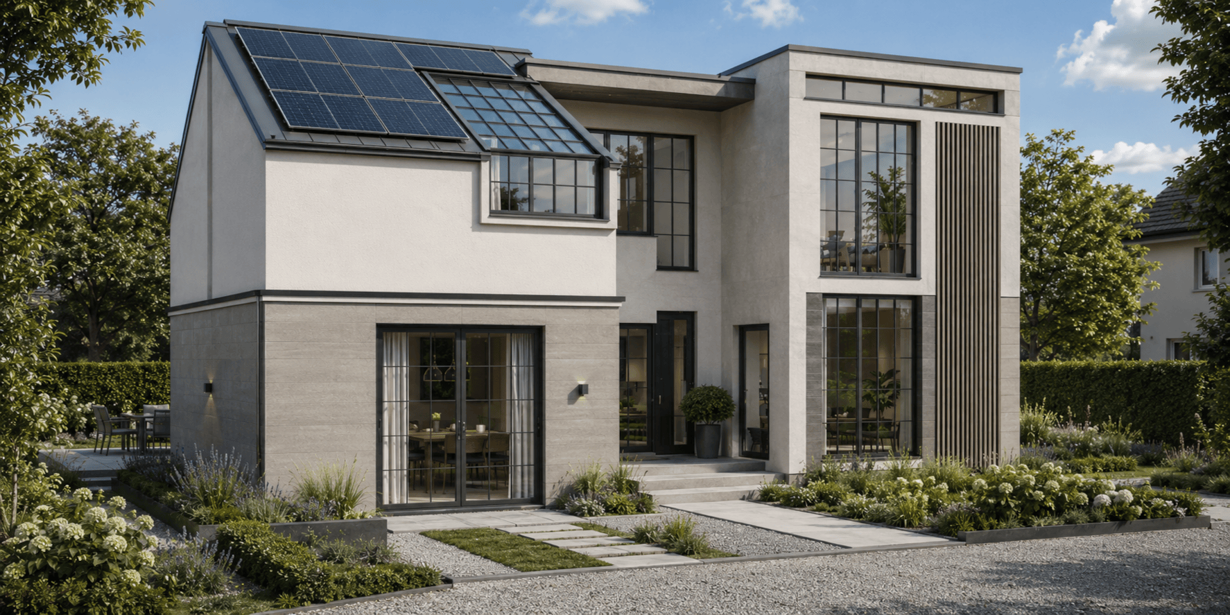 Projekt domu Sielankowo 113 m² – elewacja ogrodowa