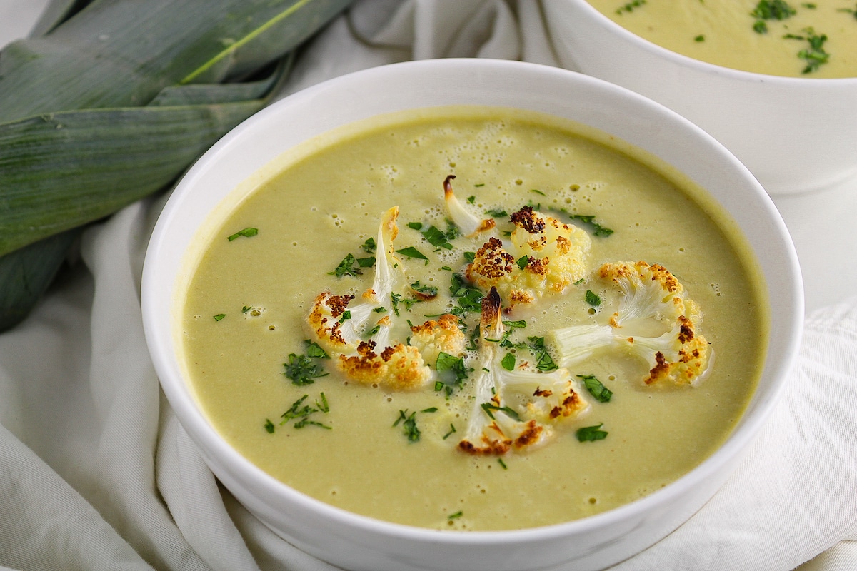 Roasted Cauliflower + Leek Soup