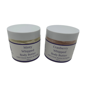 Body Butters - Cranberry and Minty - side by side