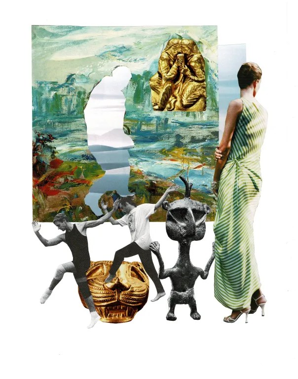 In the Distance Magazine Collage Collage on Paper 14×11″