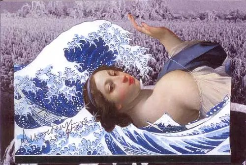 by Ginger Mayerson Collage on paper 10.5â€³w x 7â€³h