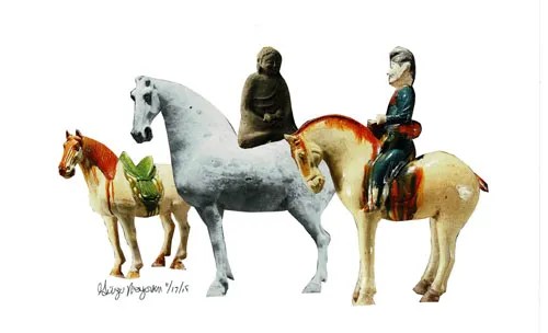 Riders Collage on Paper 10×7″