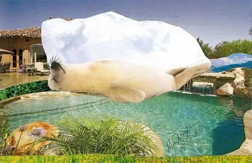 Poolside by Ginger Mayerson Collage on paper Made for the fabulous Kelly S Taylor