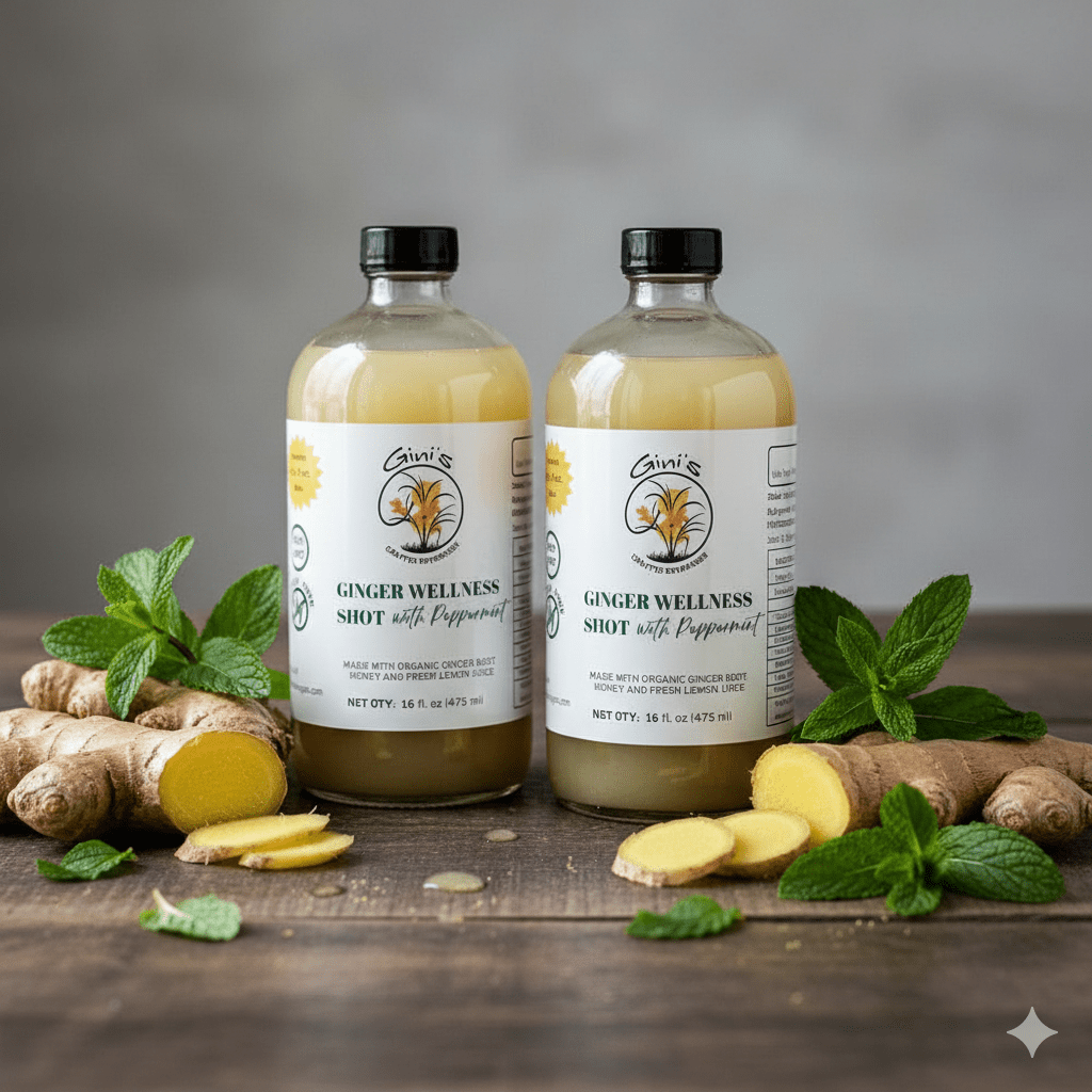 Ginger Wellness Shot With Peppermint, 16. fl. oz. – (2) Bottles