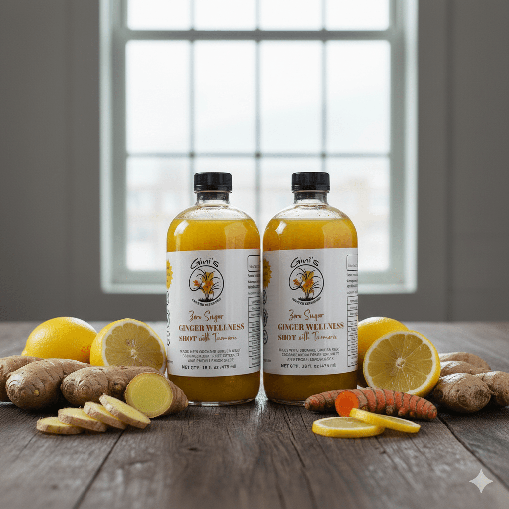 Vegan - Ginger Wellness Shot with Turmeric, 16 fl. oz. (2) bottles