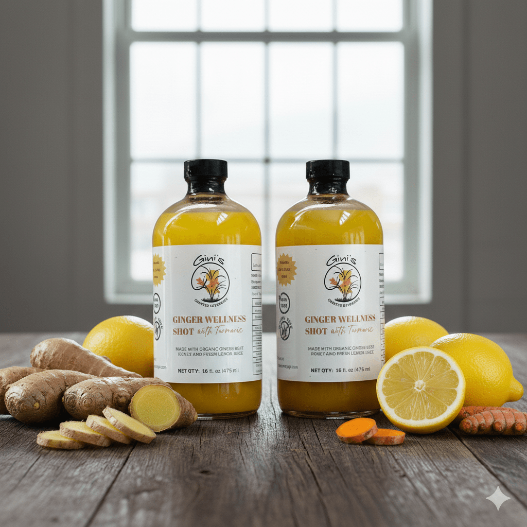 Zero Sweetener - Ginger Wellness Shot With Turmeric, 16 fl. oz., (2) Bottles