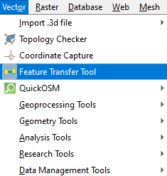 Feature Transfer Tool Menu