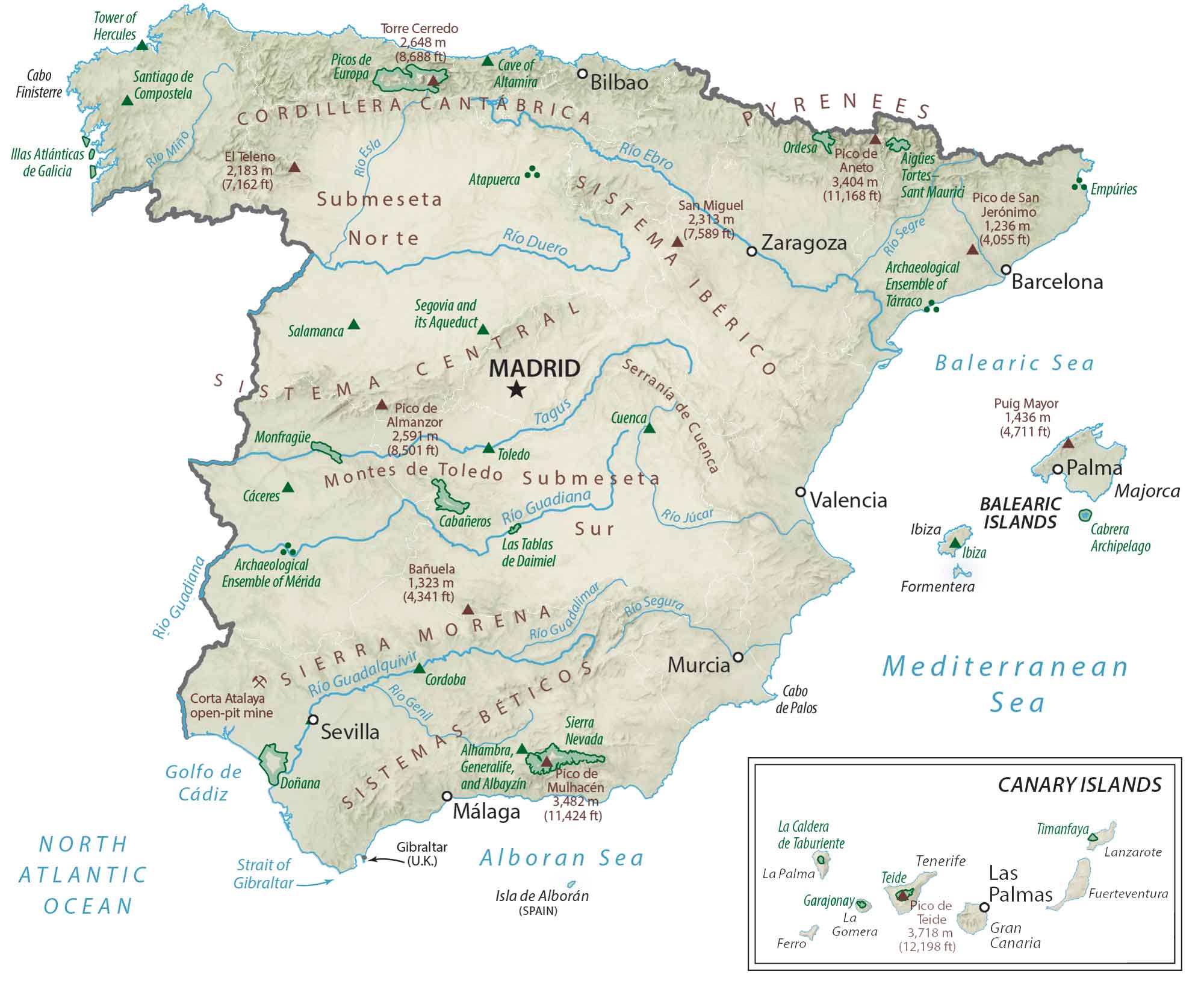 Physical Map Of Madrid Spain Physical Map 