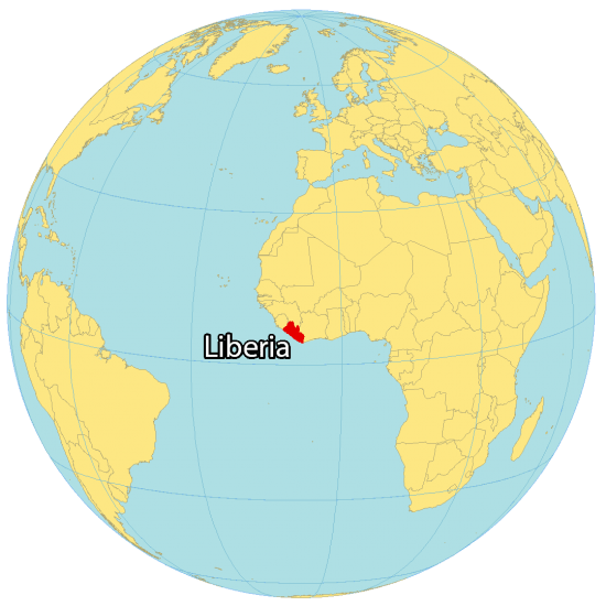 Liberia Location On World Map Liberia World Map 550x550 