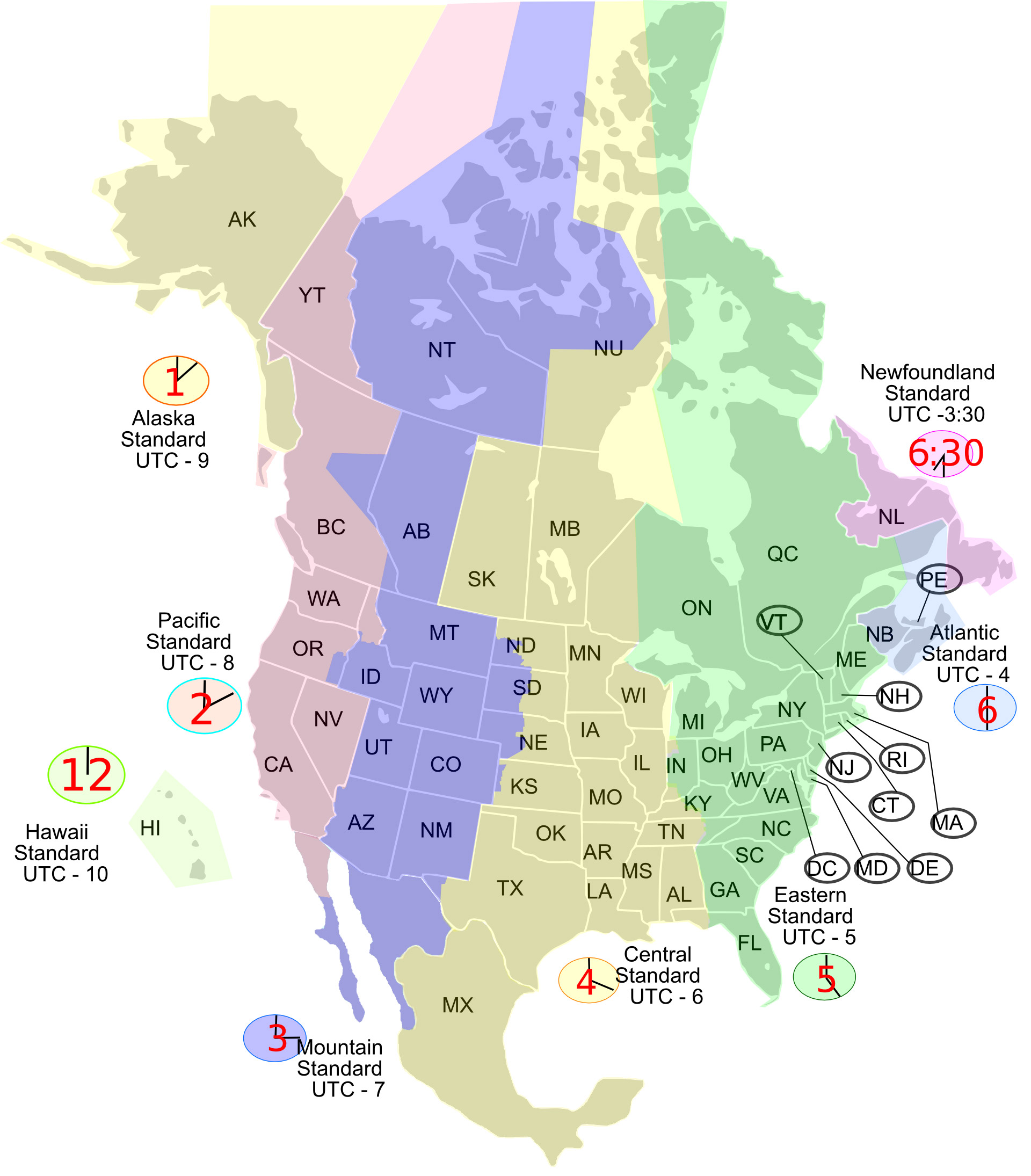 Cracking The Code Time Zones America Map North America Timezone Map 