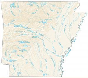 Arkansas Lakes And Rivers Map GIS Geography Arkansas Rivers Lakes Map 300x268 