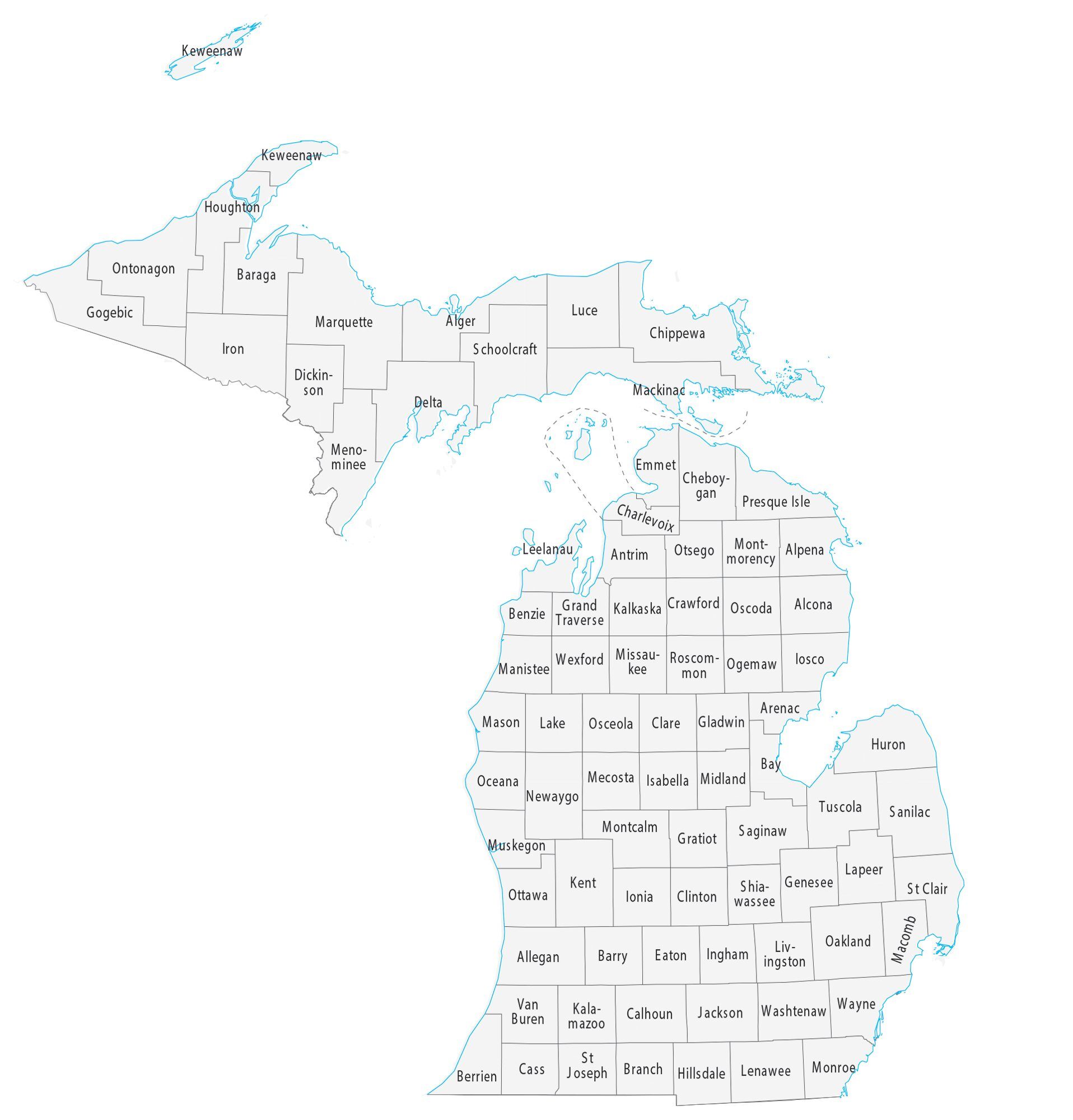 Map Of Michigan Cities And Roads GIS Geography Michigan County Map 