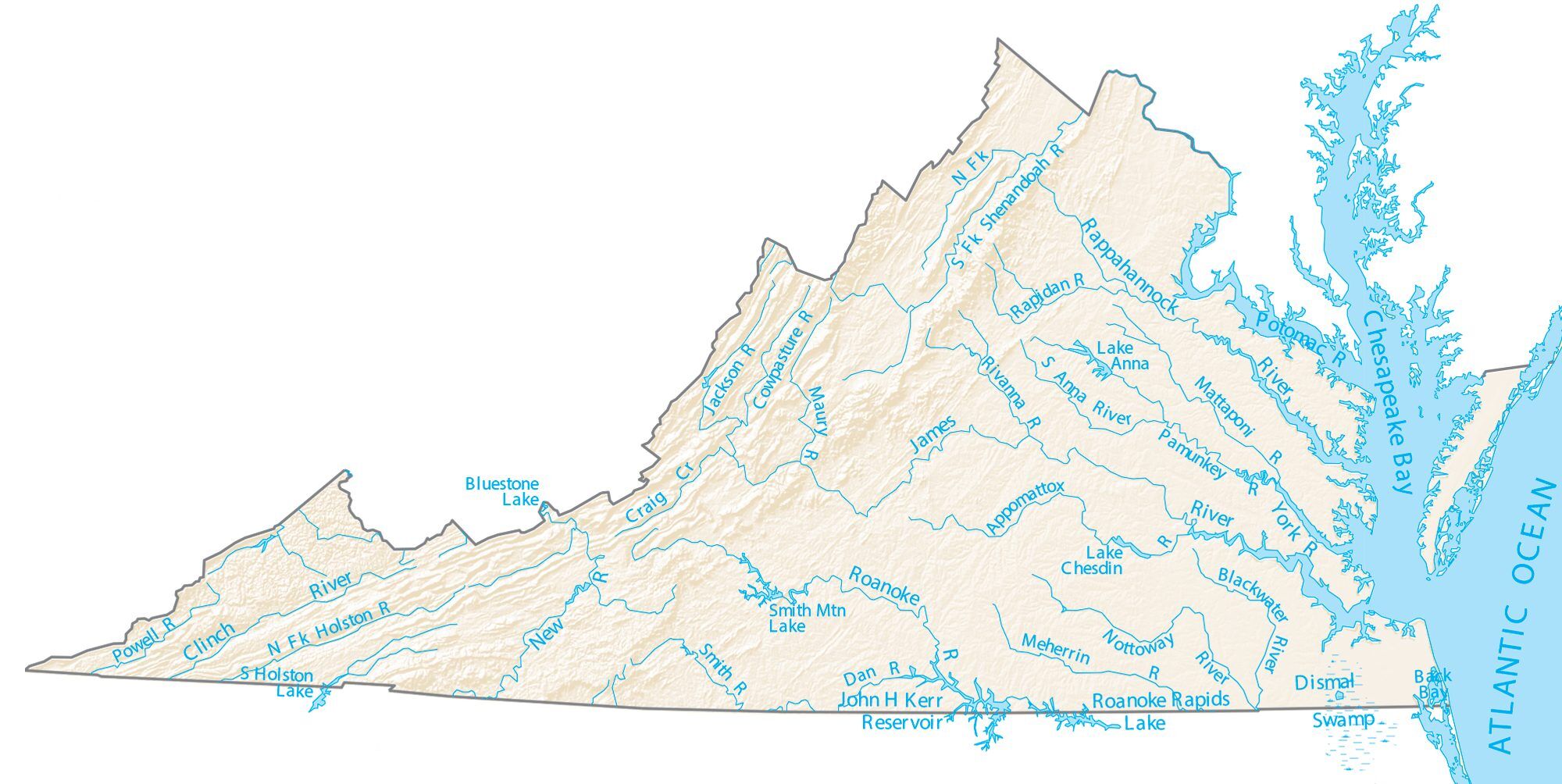 Virginia state map