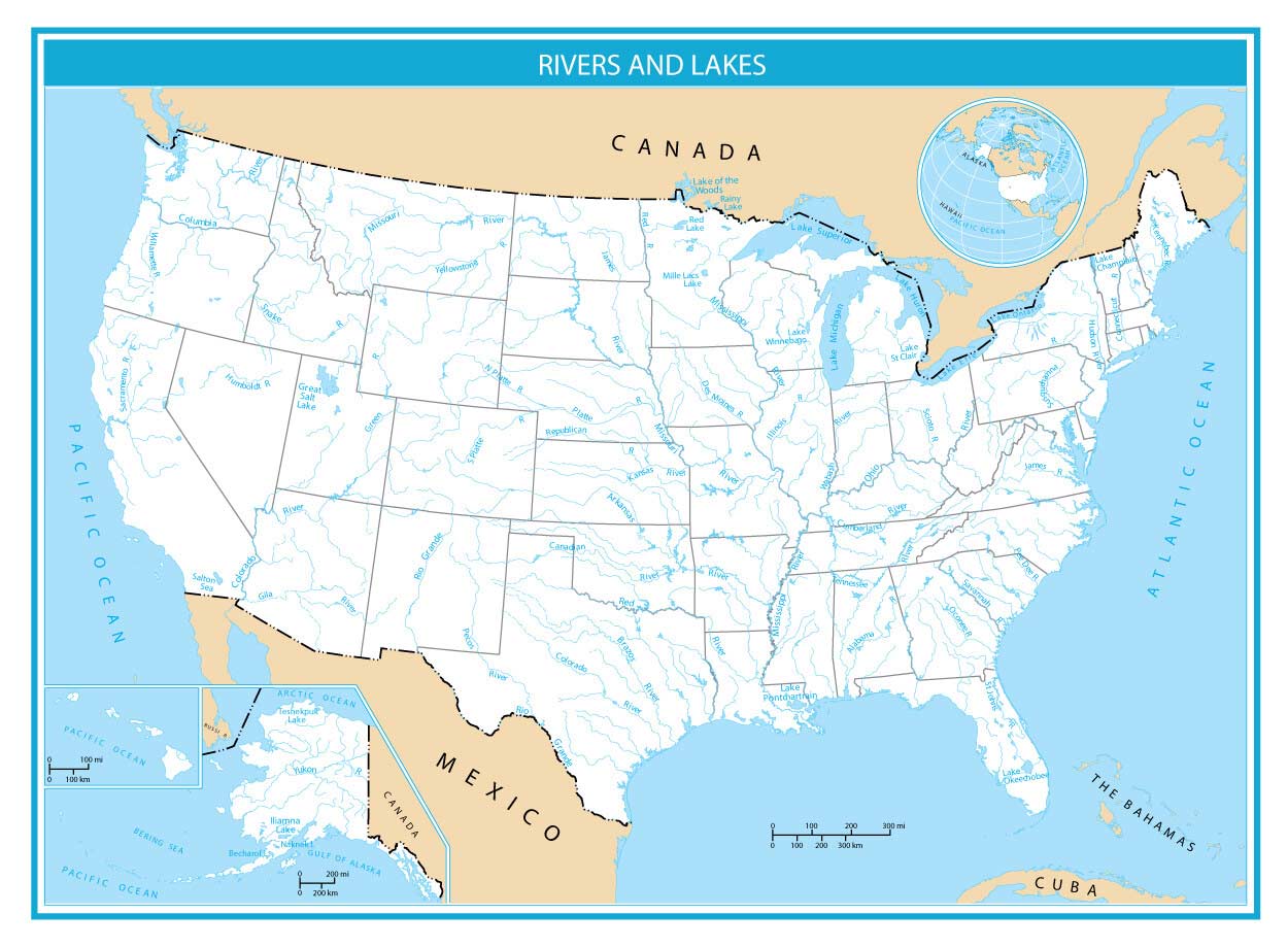 United States Map Images Infoupdate Org United States Map Rivers Lakes Map 