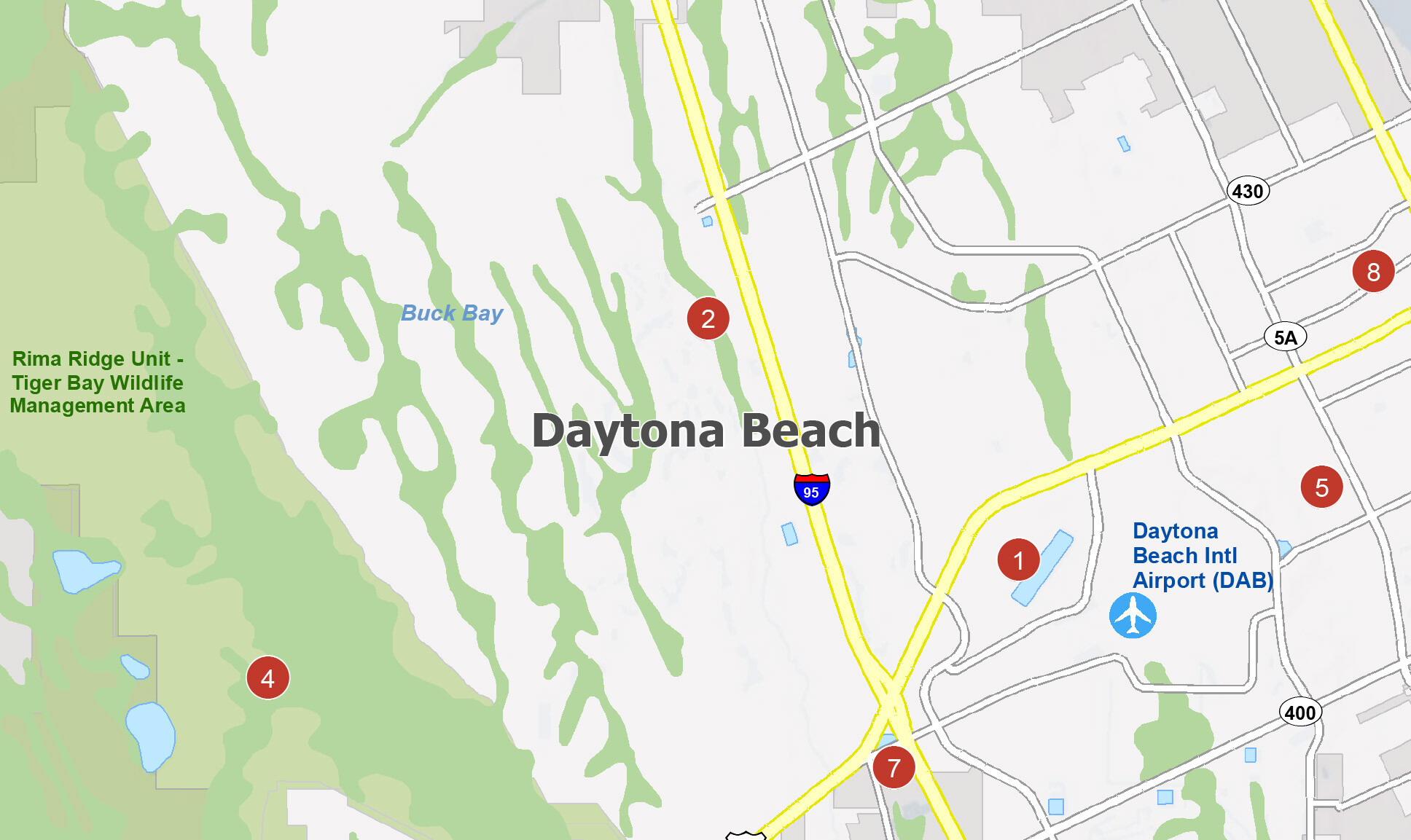 Map Of Daytona Beach Florida GIS Geography Daytona Beach Map Feature 