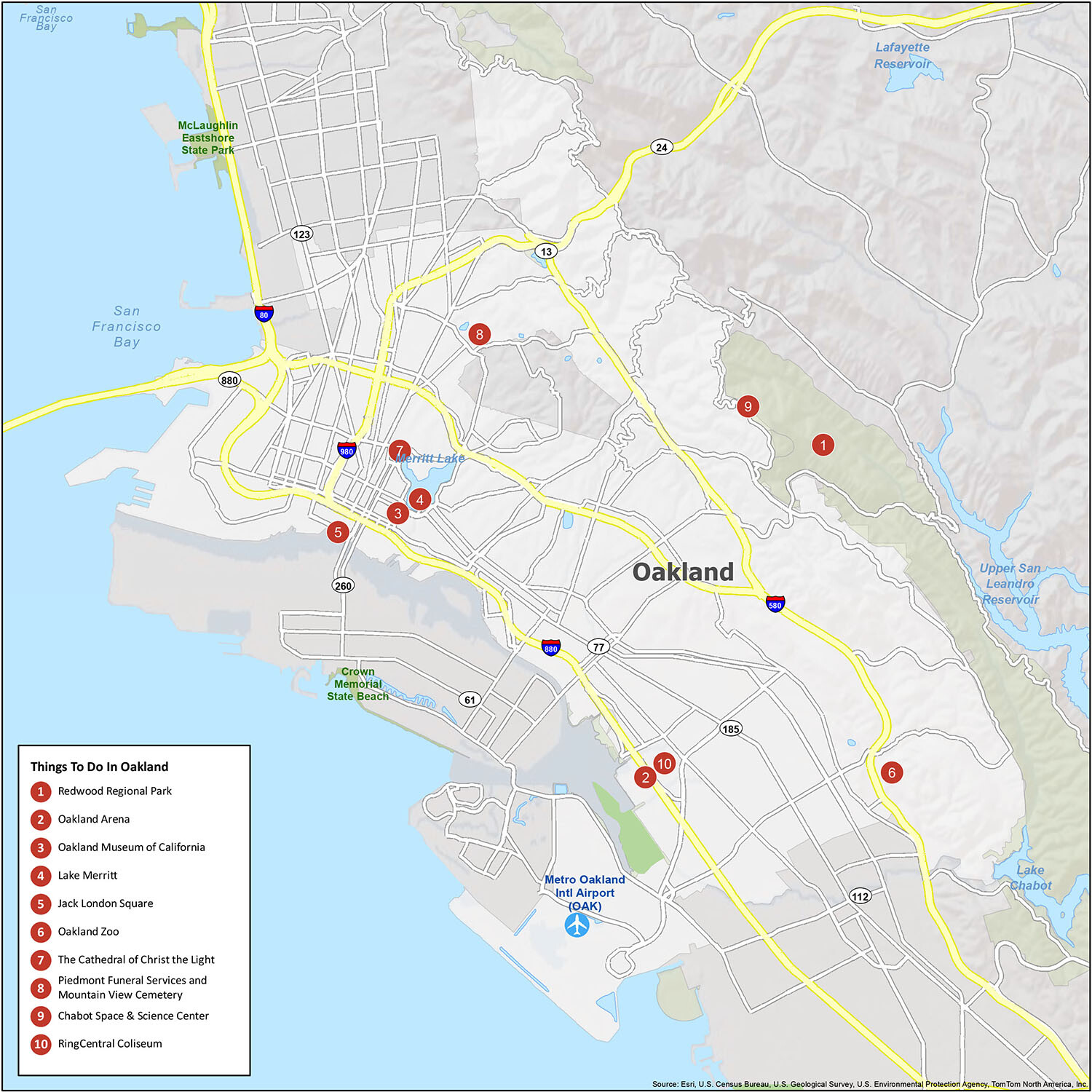 Oakland Map Oakland Things To Do 