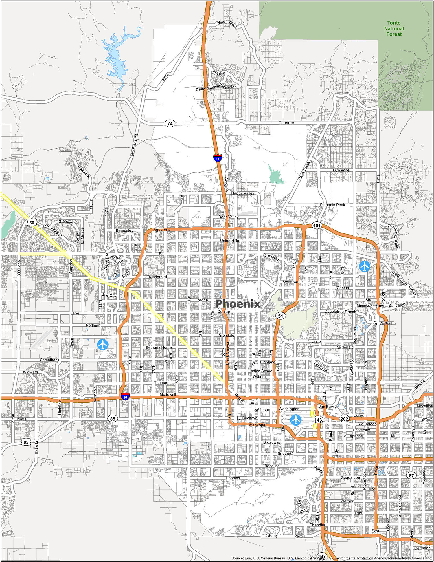 Printable Phoenix Map Uncolored Printables Templates Free Phoenix Road Map 