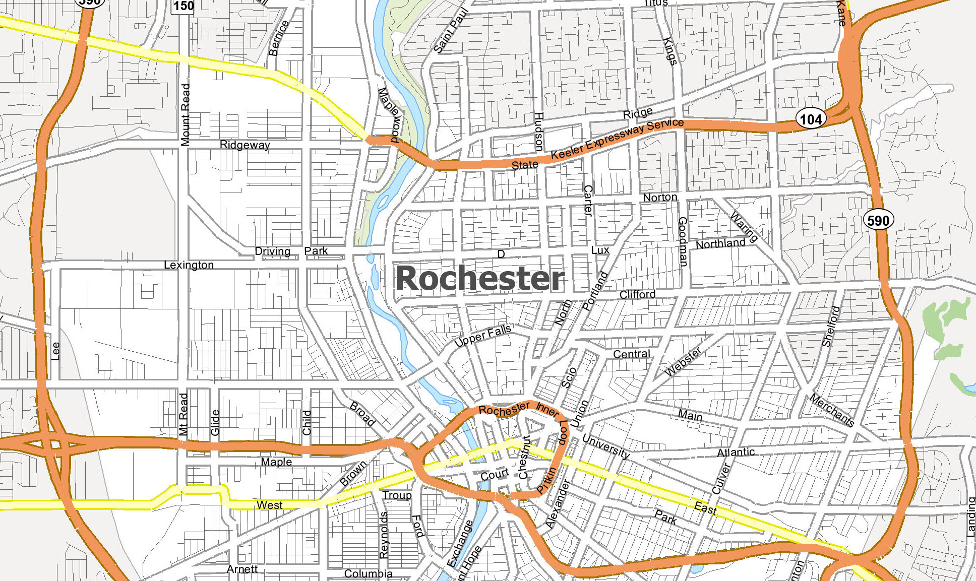 Map Of Rochester New York GIS Geography Feature.
