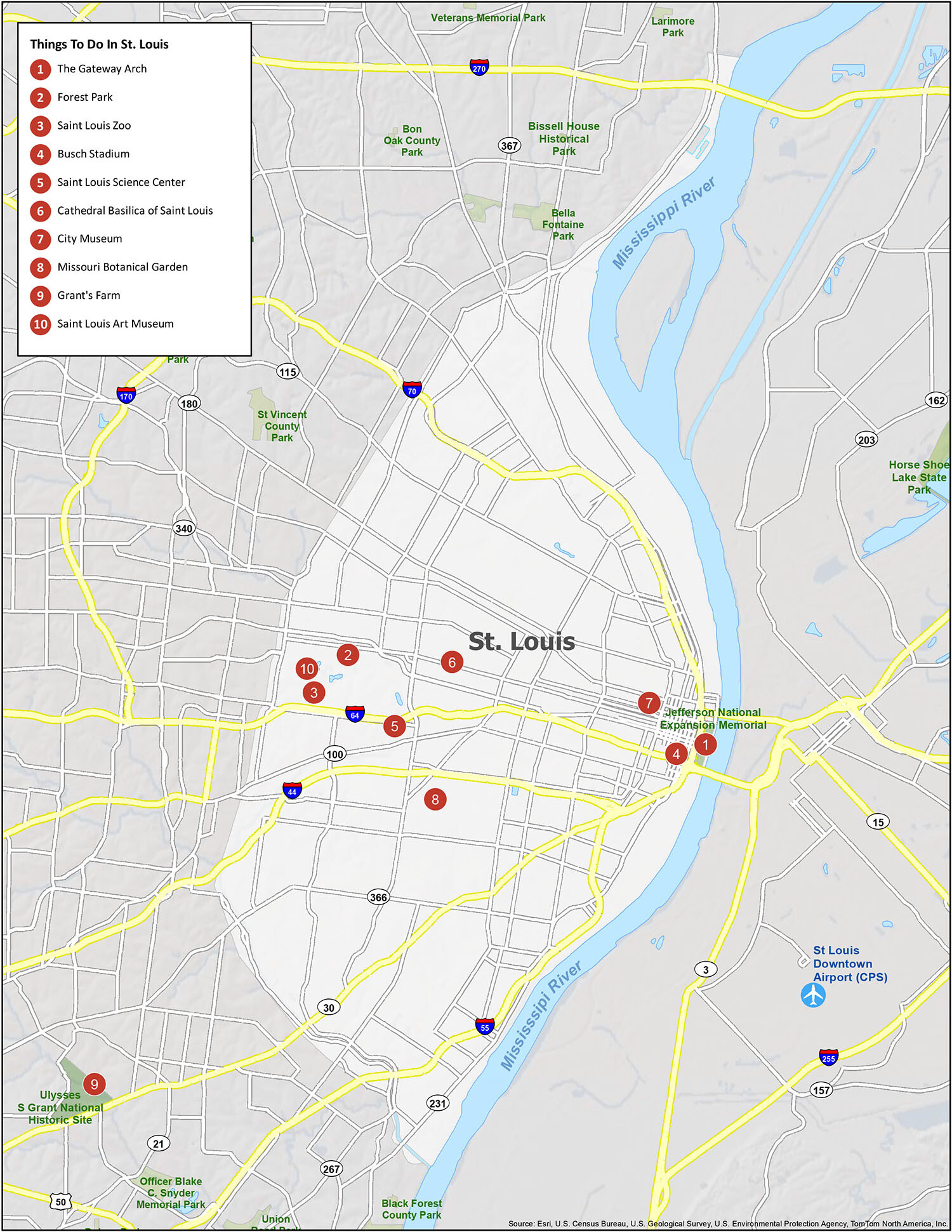 St Louis Map GIS Geography St Louis Things To Do 