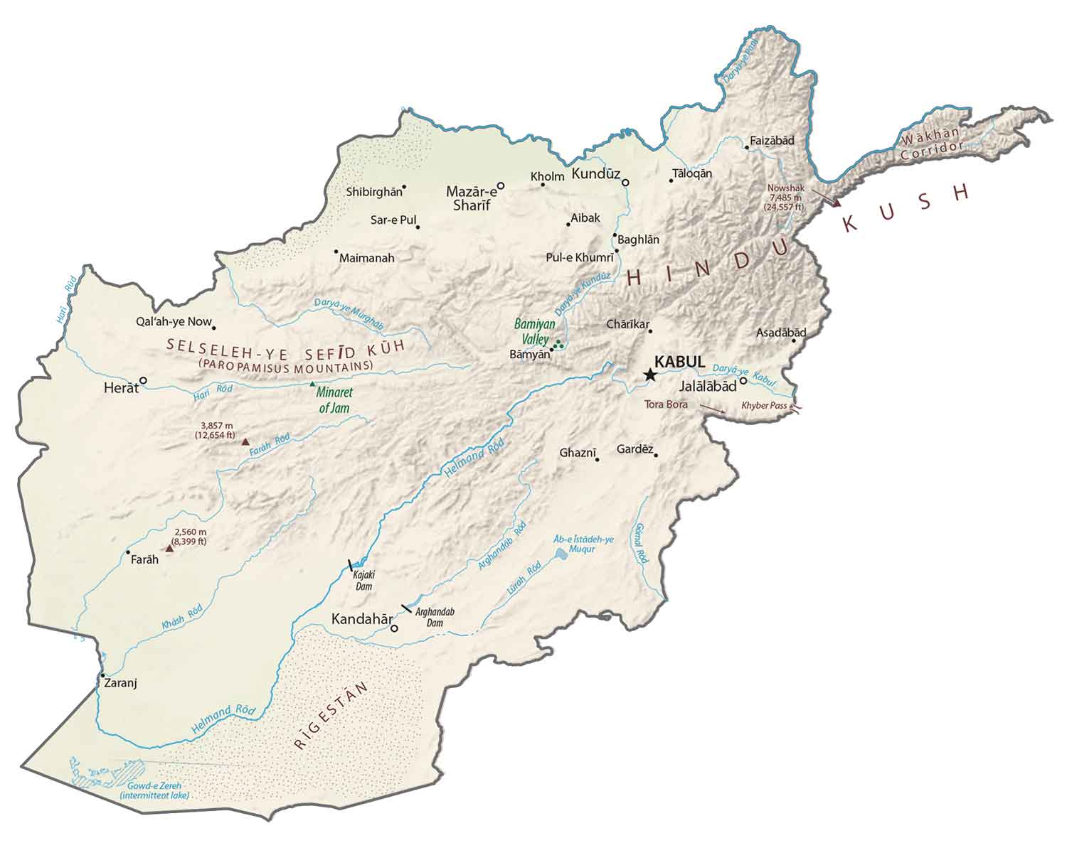 Afghanistan Map Cities And Roads GIS Geography Afghanistan Physical Map 