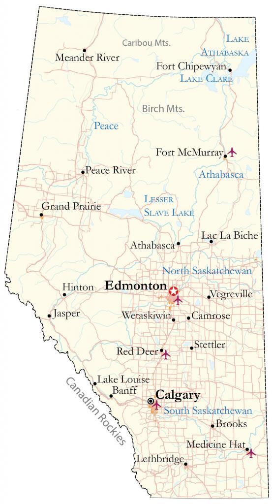 Map Of Alberta Cities And Roads GIS Geography Alberta Map 555x1024 