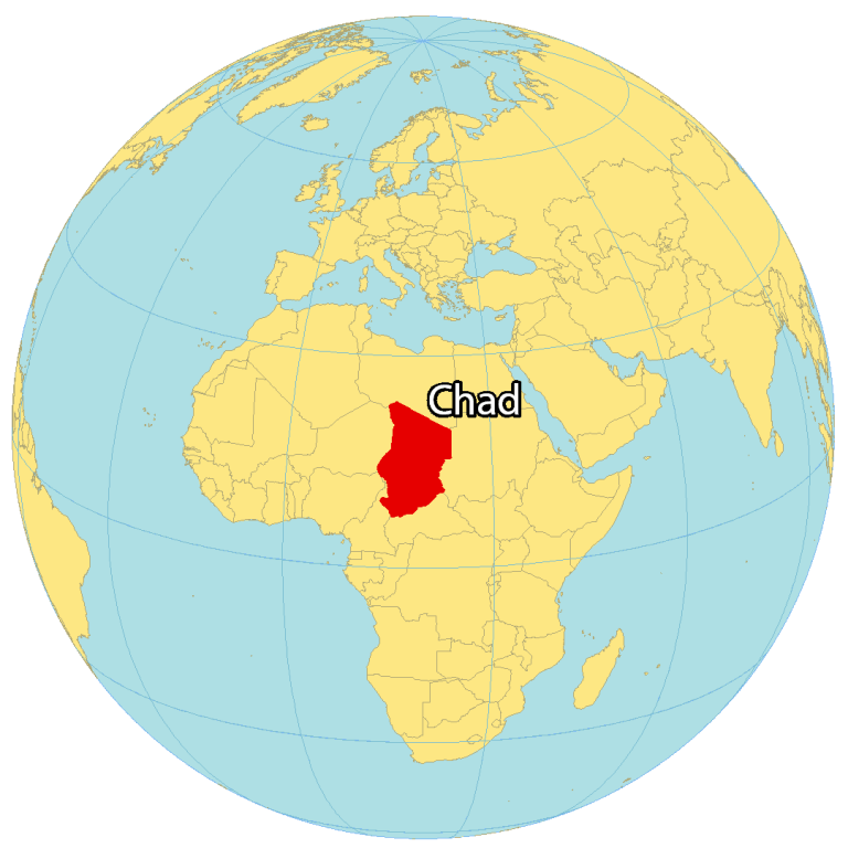 Physical Map Of Chad World.