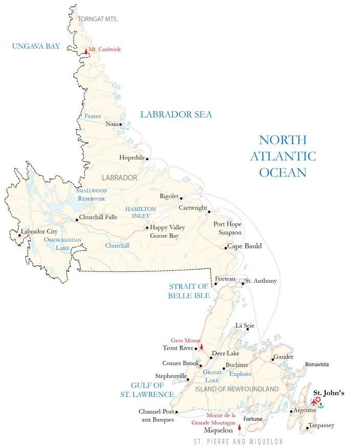 Map Of And Labrador GIS Geography Labrador Map 678x875 