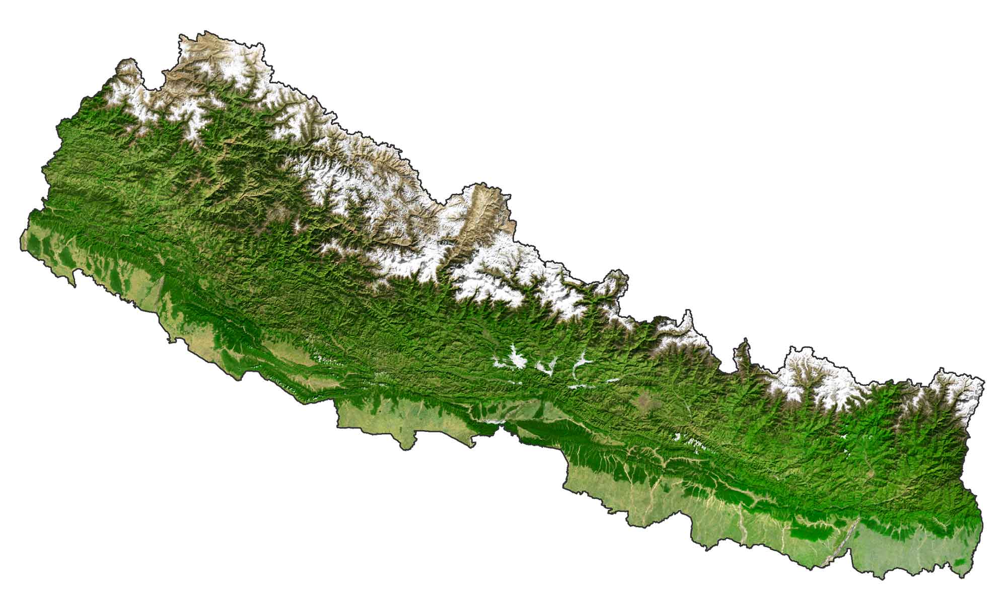 Map Of Nepal GIS Geography Nepal Satellite Map 